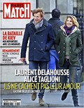 Paris Match n 3380 du 26 Fvrier 2014 - Laurent Delahousse et Alice Taglioni (couv'), Pharrell Williams (2p), Sarah Biasini et Romy (8p), George Clooney (4p), Karole Rocher (4p), Kiev (14p)