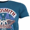 Aerosmith Boston Pride Denim Bleu T-shirt Officiel Autoris Music