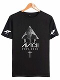 SIMYJOY Unisexe DJ Avicii Fans T-Shirt R.I.P Cool Son lectrique EDM Top pour Hommes Femmes Adolescents