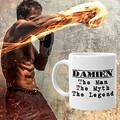 Damien Coffee Mug Nom Tasse  Caf Personnalise - The Man The Myth The Legend - Best Gifts Cadeau for Men - 11 oz White mug