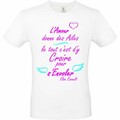 Tee shirt citation amour elsa esnoult ref 1