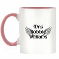 Mrs Robbie Williams Design Bicolore Tasse avec poigne et intrieur rose