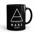 LaMAGLIERIA Tasse Total Black MUG 30 Seconds to Mars Triangle Logo - Tasse de th et de caf en ceramique Pop Rock Band, Noir