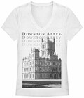 Stab & wound Downton Abbey Union Jack Castle Women V-Neck T-Shirt