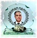 Robbie Williams Photo en verre taill ronde Cadre plaque occasion spciale dition limite