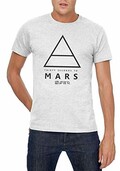 LaMAGLIERIA T-Shirt Homme 30 Thirty Seconds to Mars Triangle Art Black Print - 100% Coton Single Jersey Pop Rock Band
