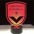 France FC Girondins de Bordeaux Veilleuse Football Club 3D LED Illusion Lampe De Table Couleurs Changeantes clairage Chambre