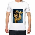 T-Shirt - Manche Courte - Caricature de Jackie Chan - Homme - Blanc - Large