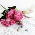 AG&T ?? Bouquets de Fleurs artificielles en Soie Pivoine Artificielle Fausse Fleur glorieuse pour la dcoration de Maison Nuptiale de Noce, 5 ttes
