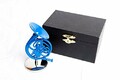Decorative 10cm Blue French Horn with Case, inspired by How I Met Your Mother