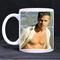 Special Magic Gift For Christmas / New Year / Birthday - Ceramic Morphing Mug - Funny Design Brad Pitt 11OZ/100% Ceramic Custom