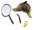 Sherlock Holmes Fancy Dress Ensemble D'accessoires Chapeau Deerstalker + Loupe + Victorien Look Tube Dtective Kit