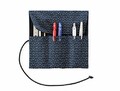 Saki P-661 Roll Pen Case with Traditional Japanese Fabric - Navy