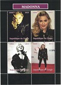 Timbres pour collectionneurs-Perforfated Tampon Drap avec Madonna/Pop Star/photos du chanteur/Diffrentes poses